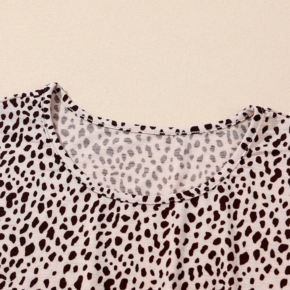 Leopard Animal Print Tiered Long Sleeve Dress - Picture 8 of 12